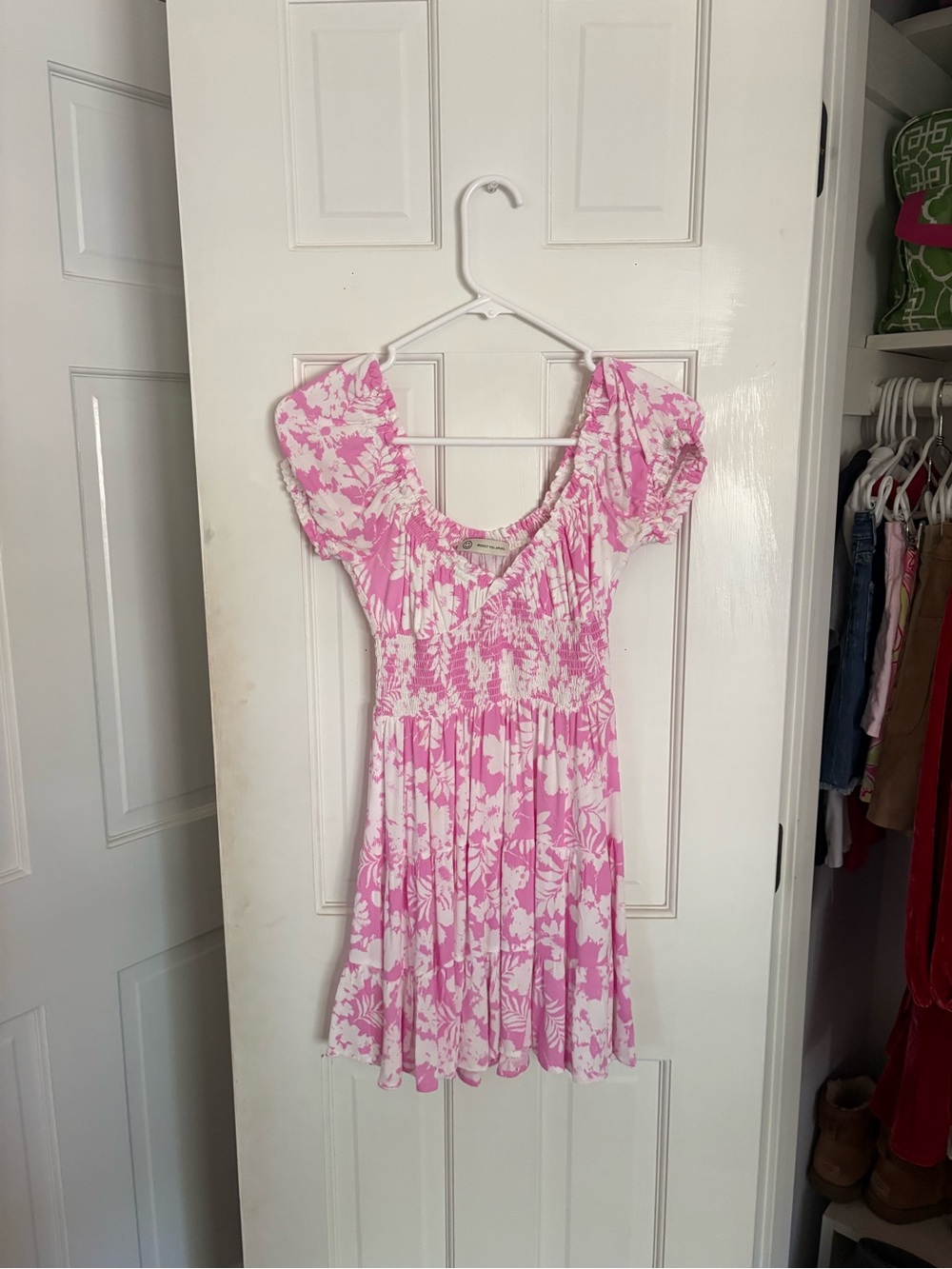 Pink and White Floral Summer Dress